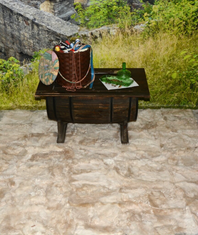 RESTSTÜCK Toskana Lammfell Pelztafel Beige 140x140cm für Bastler